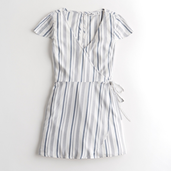 Hollister Wrap Front Skort Striped Dress - Picture 1 of 6